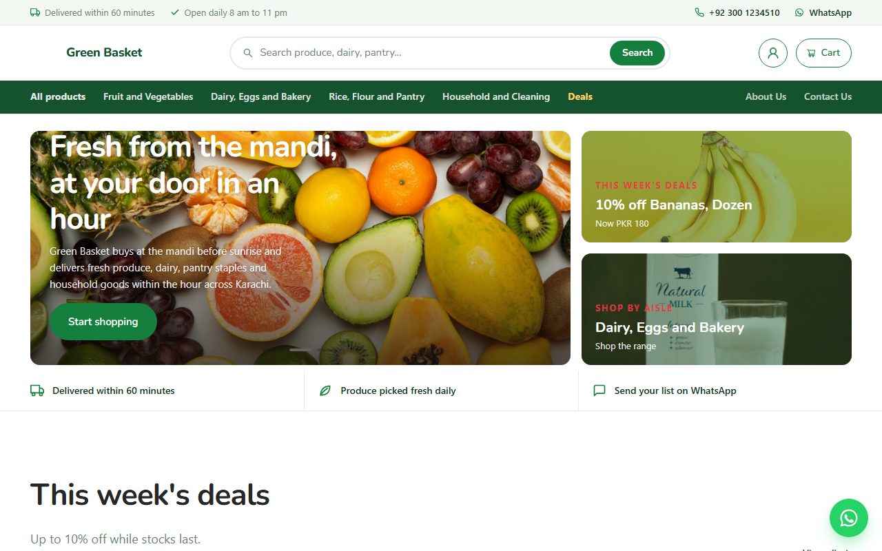 Green Basket home page