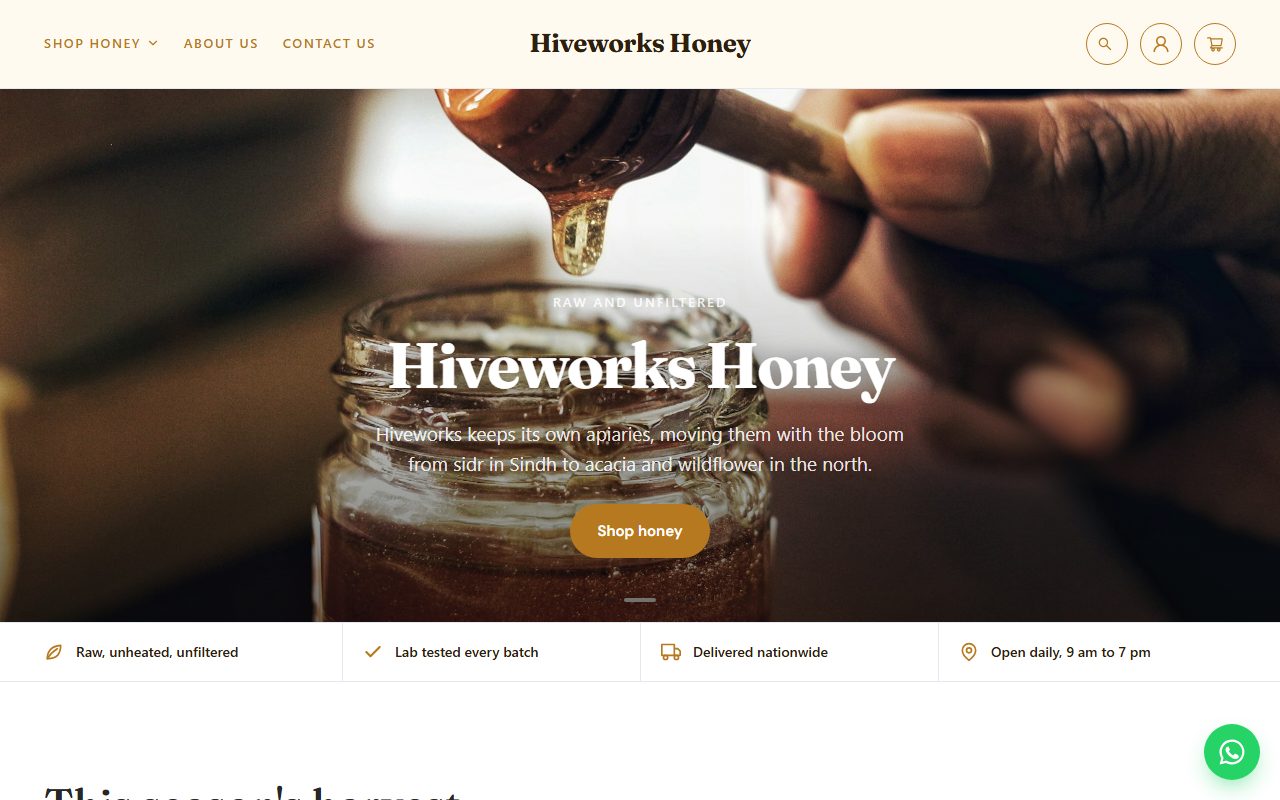 Hiveworks Honey home page