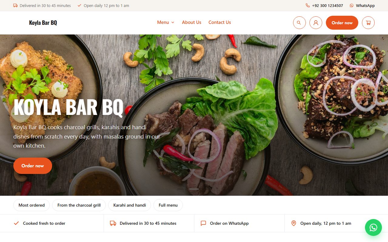 Koyla Bar BQ home page