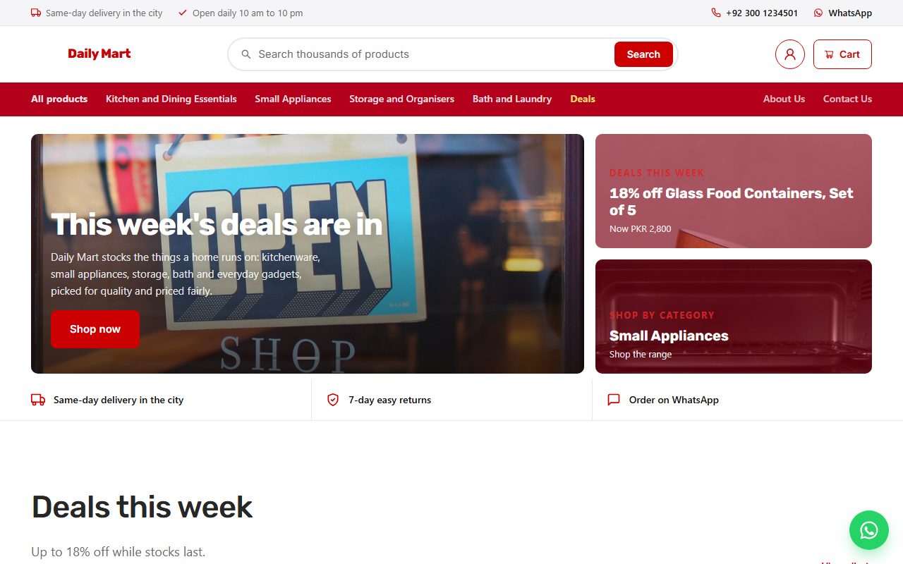Daily Mart home page
