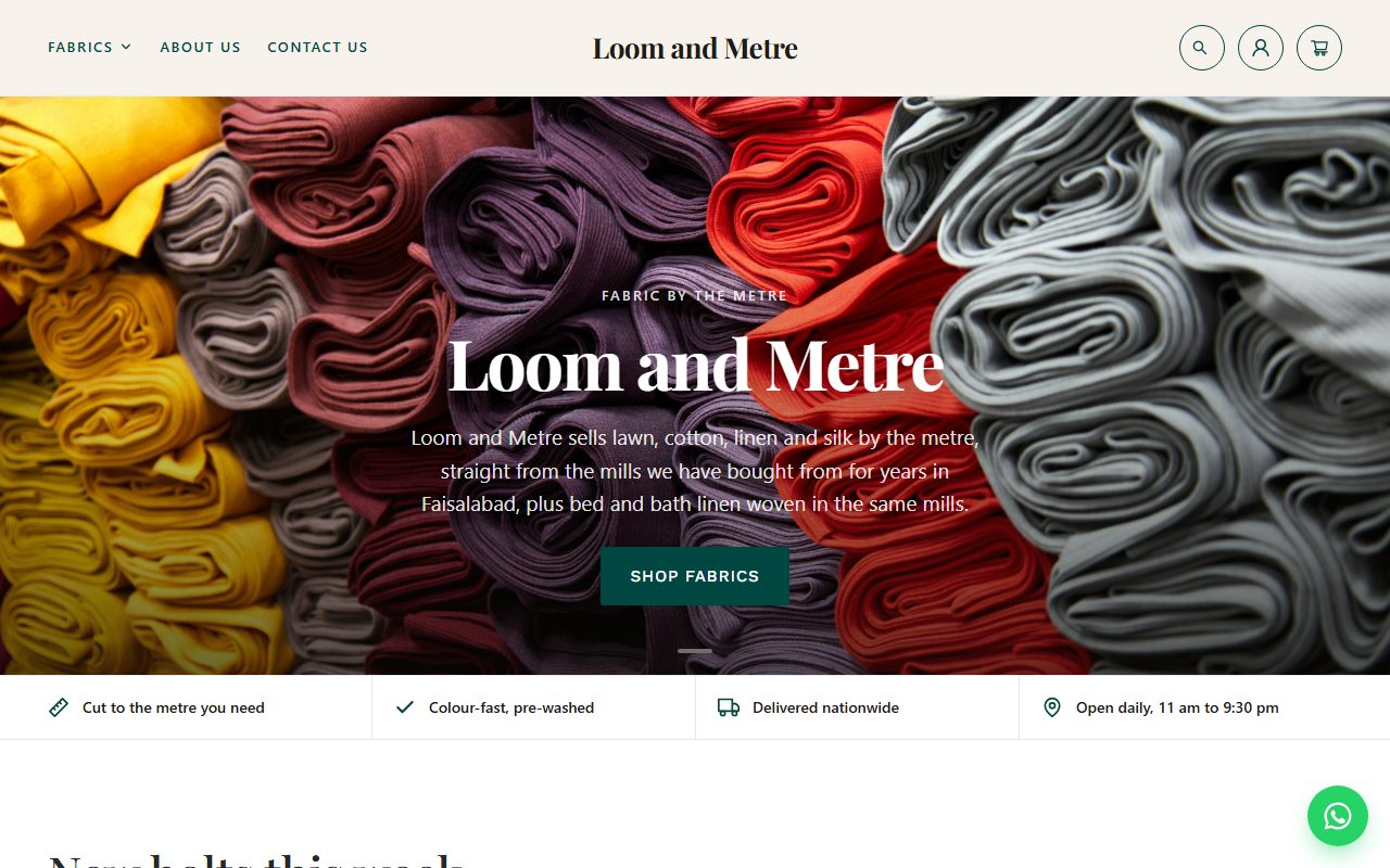 Loom and Metre home page
