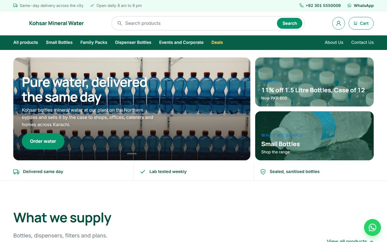 Kohsar Mineral Water home page
