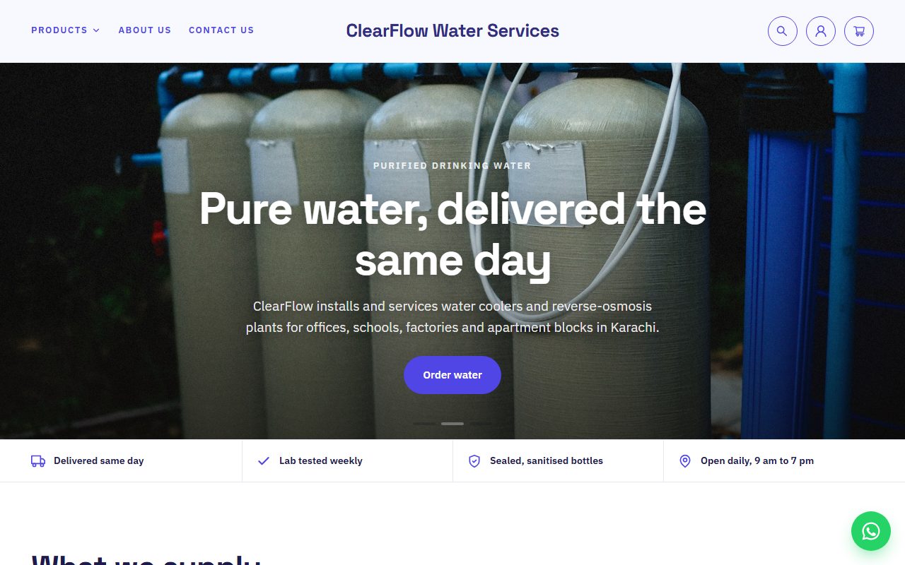 ClearFlow Water Services home page